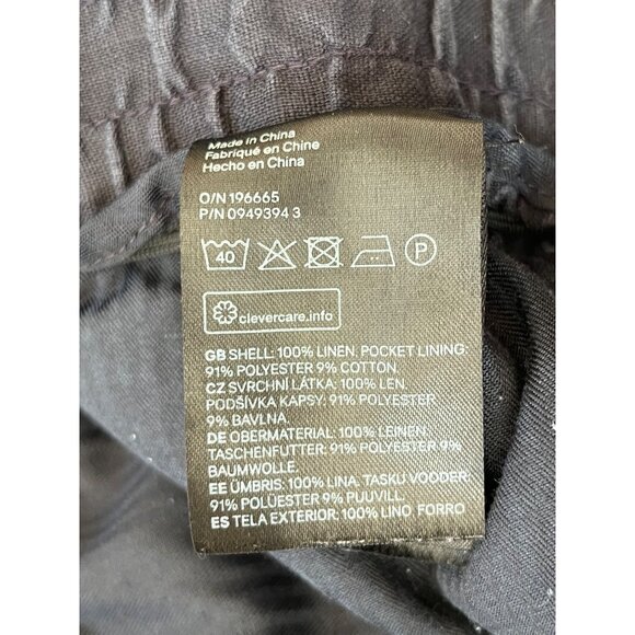 H&M Regular Fit Mens Cropped Pants 34/32 Linen & Polyester Blend Elastic Waistba - Picture 6 of 10